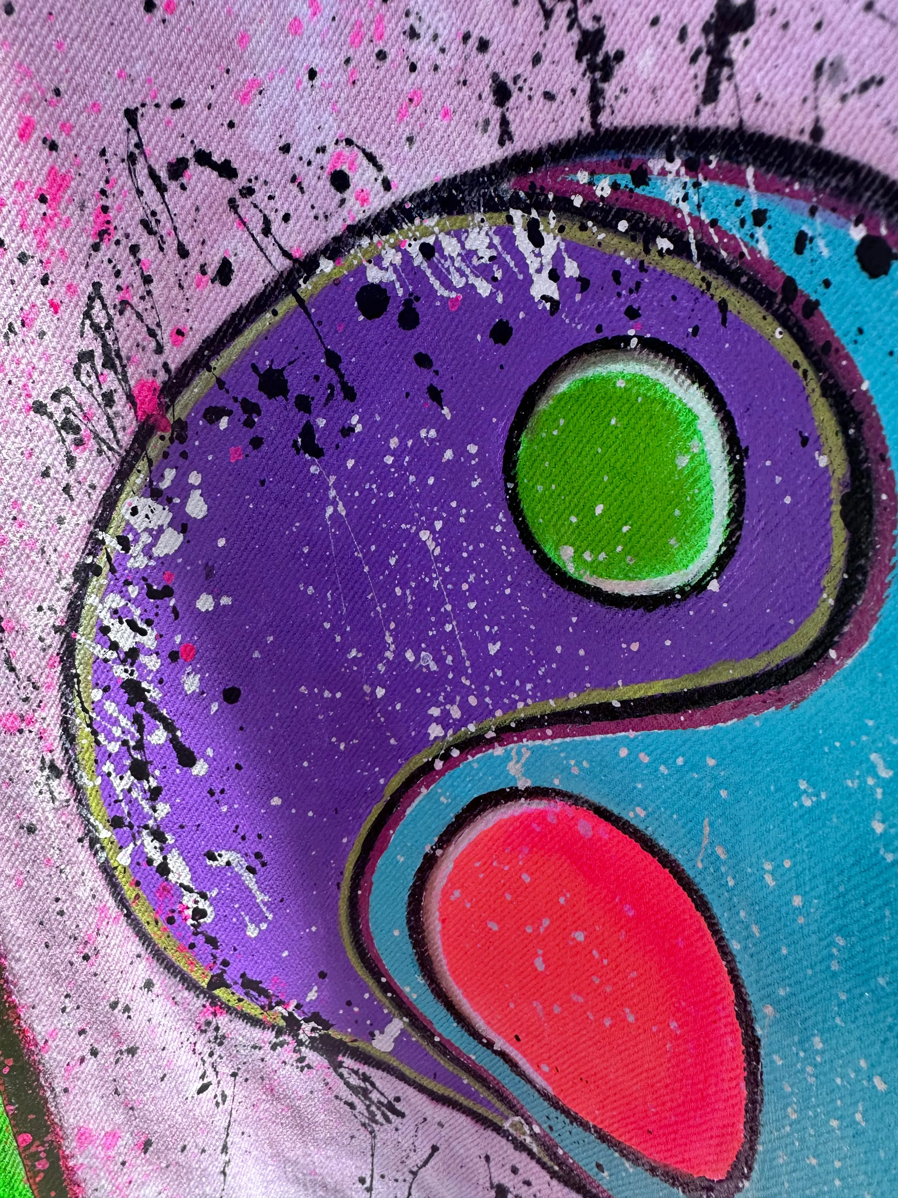 Pink Hand Painted Yin Yang Jacket