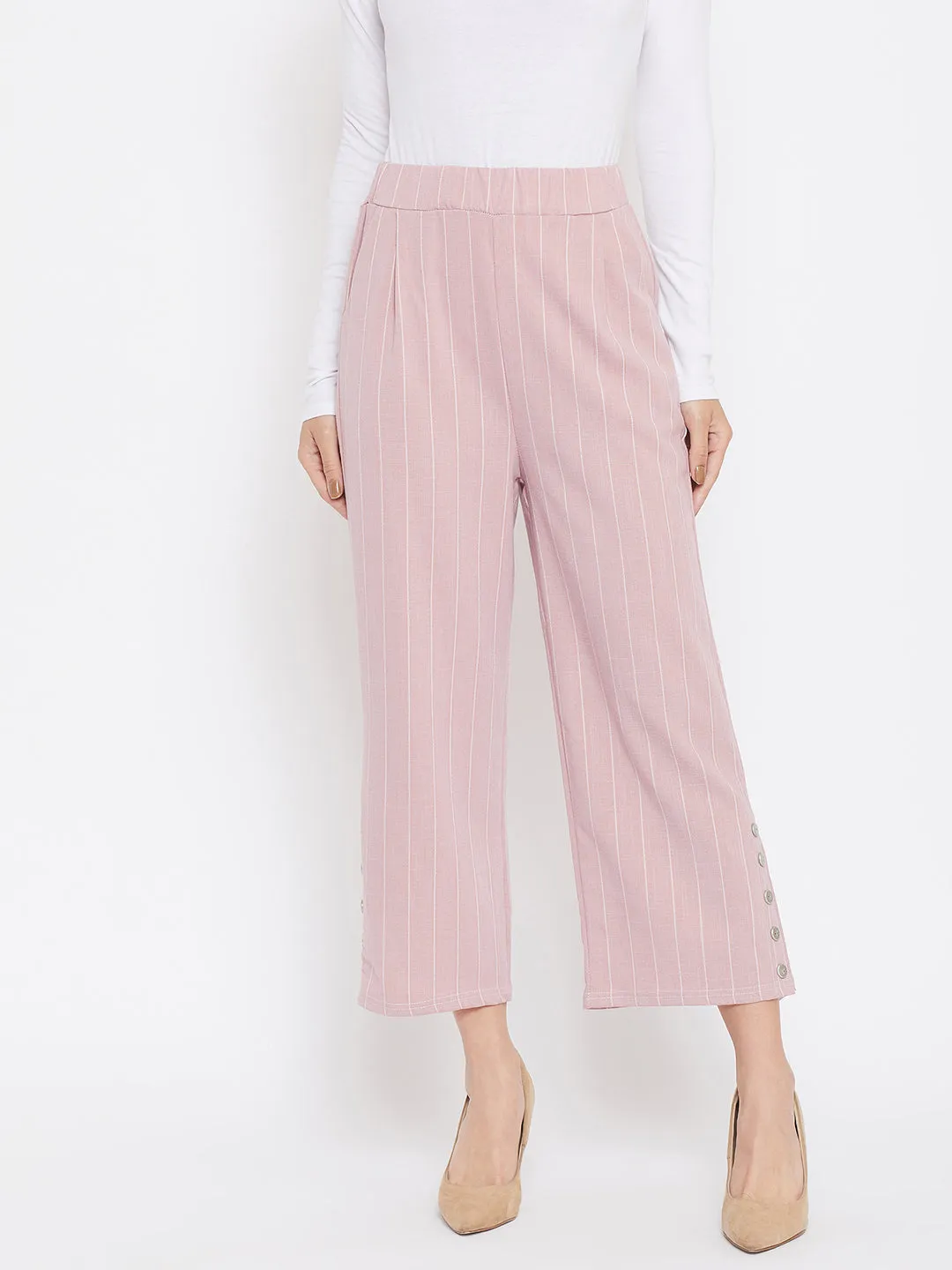Pink Striped Culottes