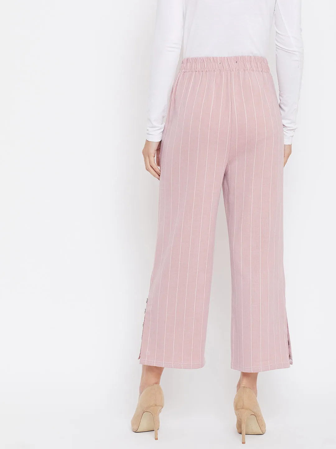 Pink Striped Culottes