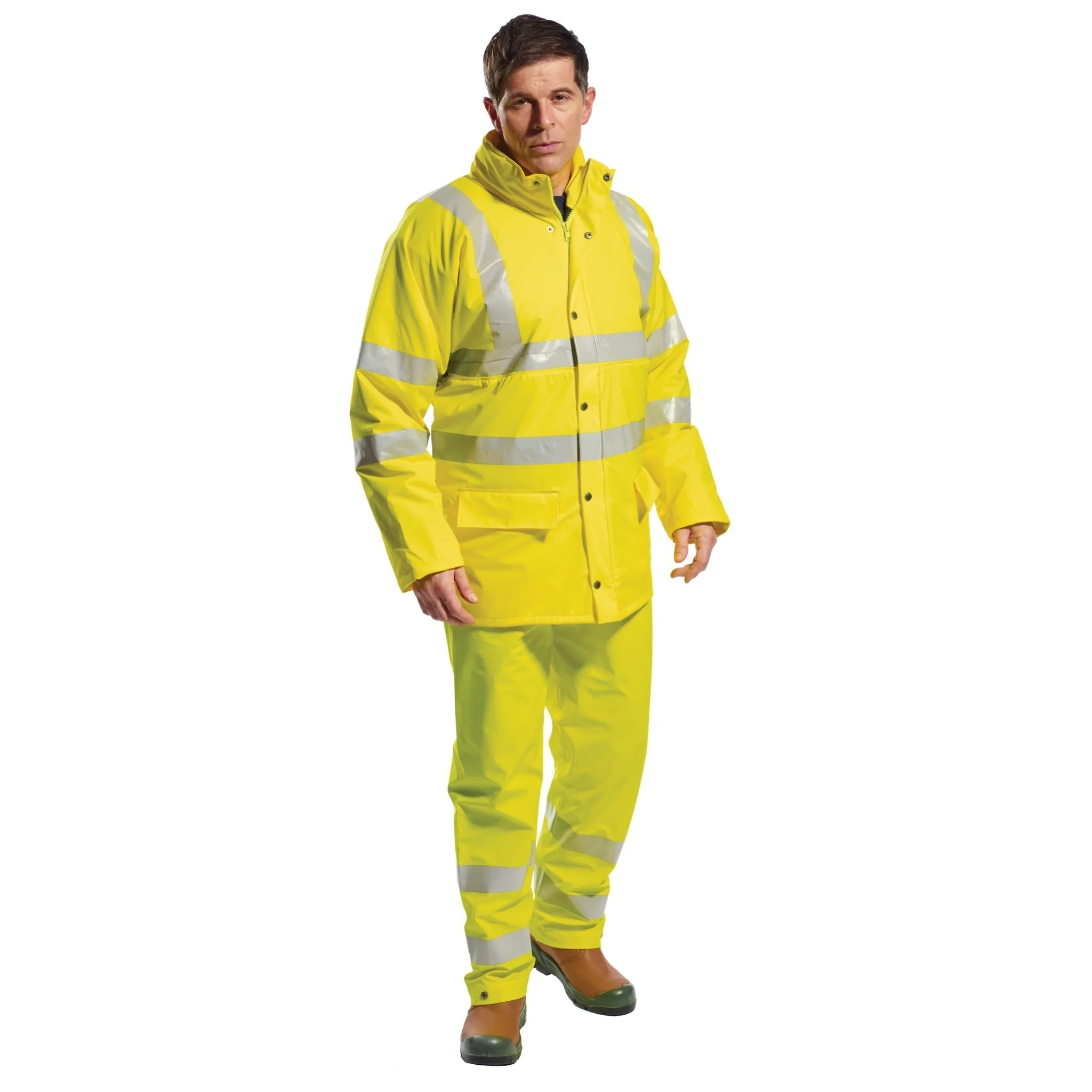 PORTWEST® High Vis Waterproof Rain Jacket - Unlined - ANSI Class 3 - US491