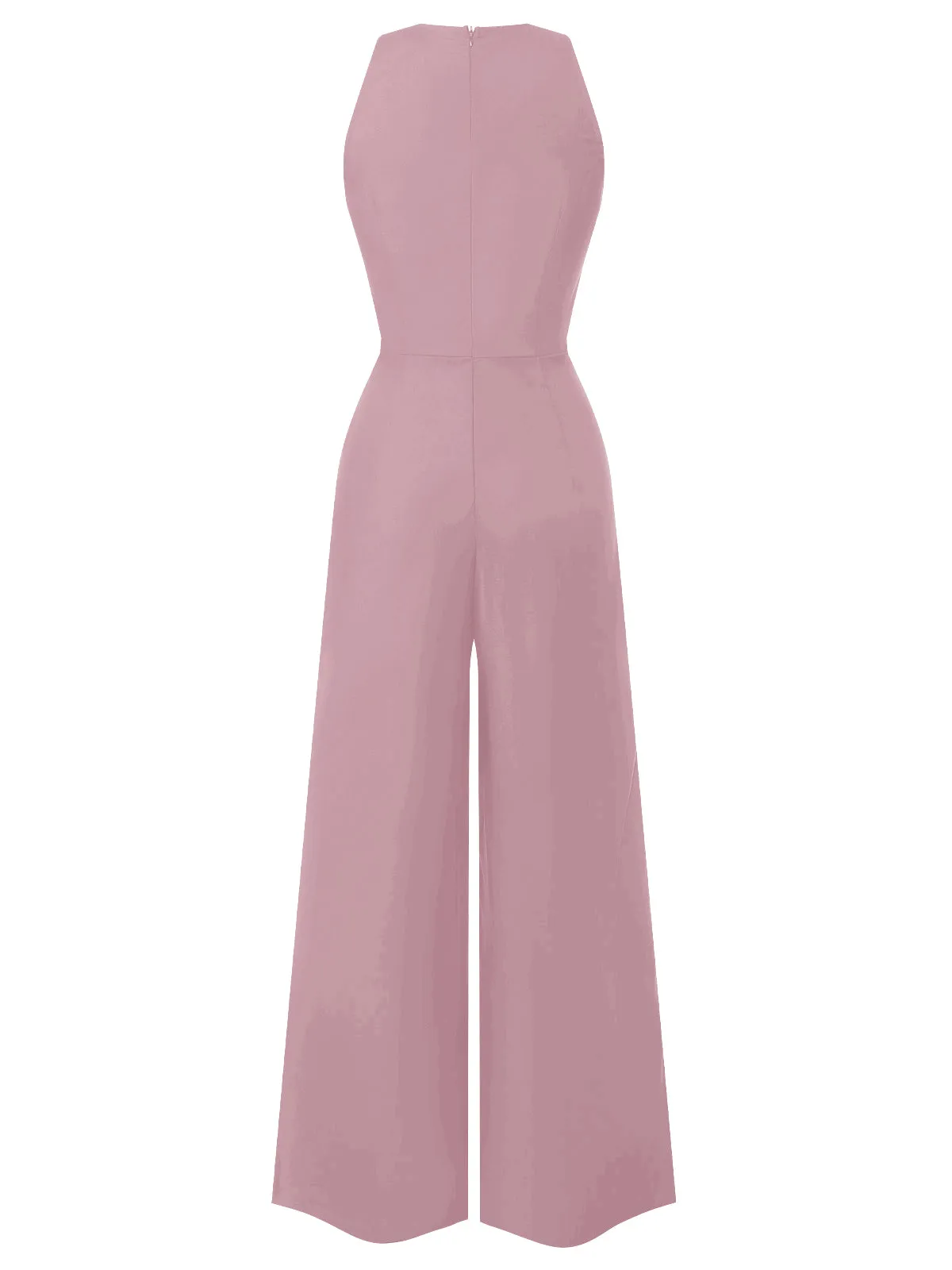 [Pre-Sale] Blue 1950s Sleeveless Buttoned Solid Jumpsuit