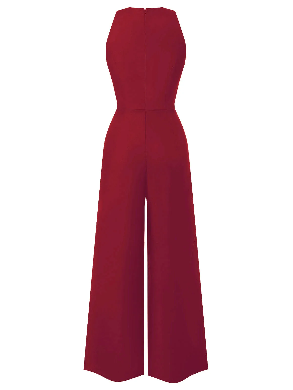 [Pre-Sale] Blue 1950s Sleeveless Buttoned Solid Jumpsuit