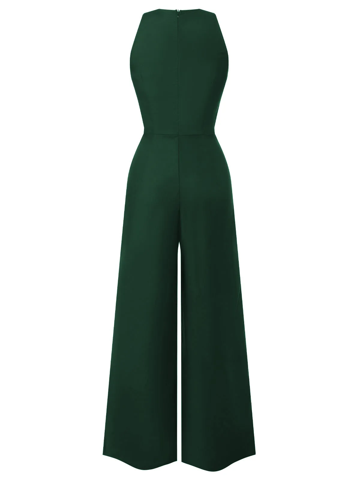 [Pre-Sale] Blue 1950s Sleeveless Buttoned Solid Jumpsuit