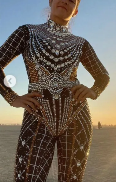 Rhinestone Jumpsuit Full Crystal Jumpsuit Venus Catsuit Leotard Costume Festival Party Outfit