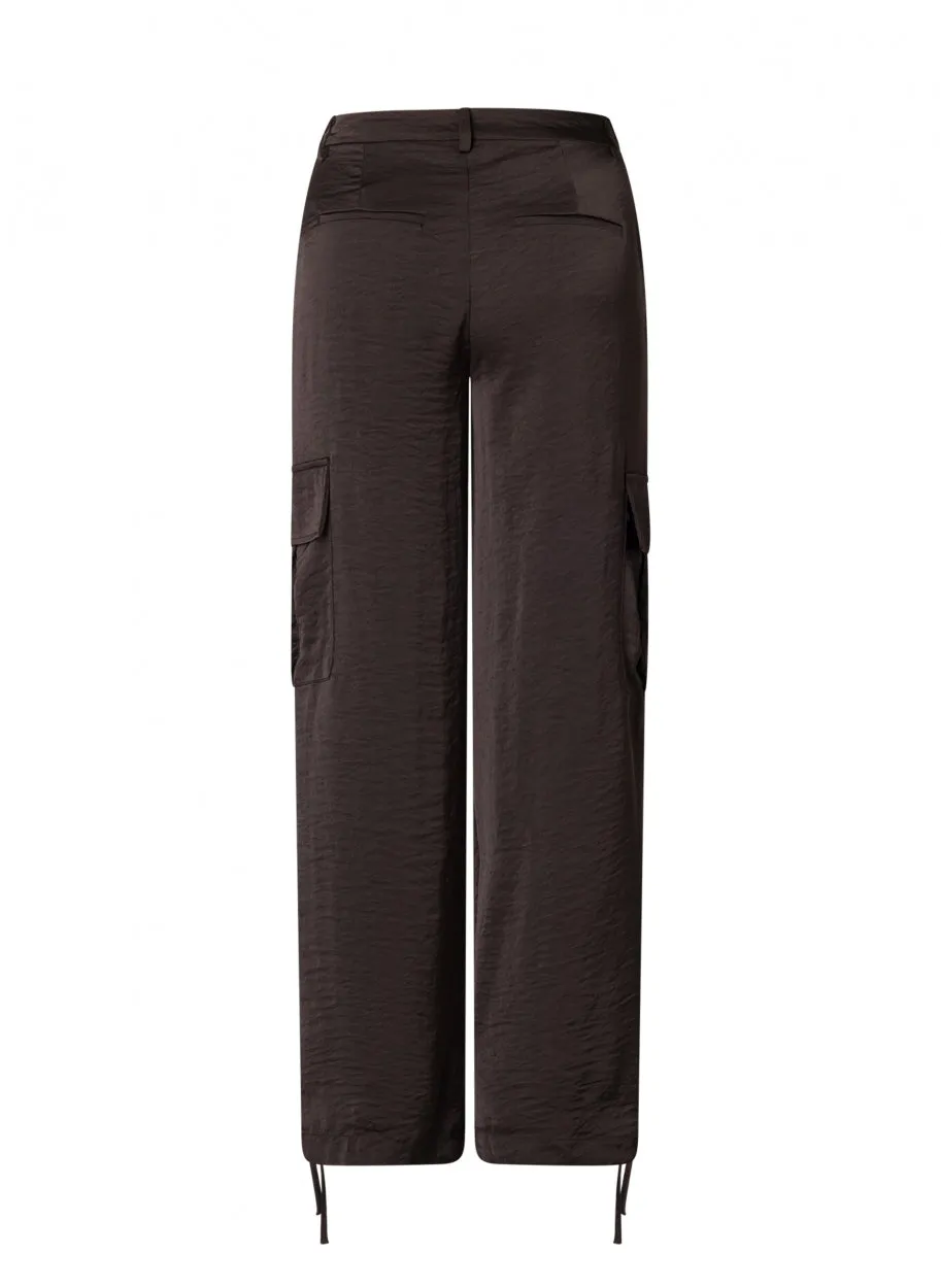 Sarah Satin Cargo Pants