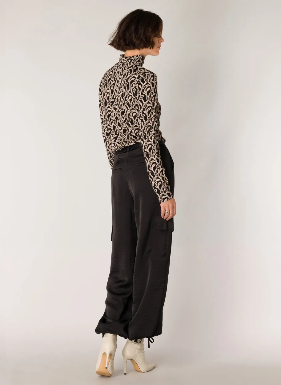 Sarah Satin Cargo Pants
