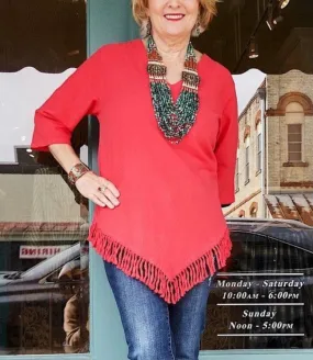 Sedona Fringe Linen Top
