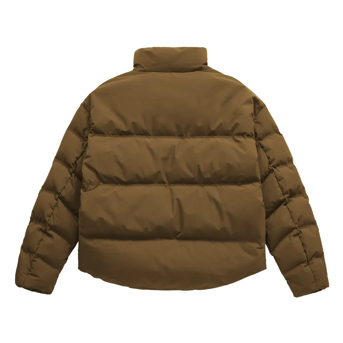 Short Puffer Jacket in Brown