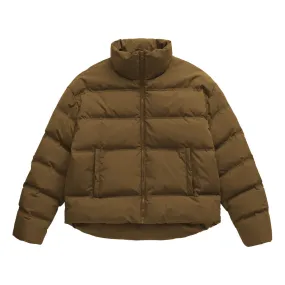 Short Puffer Jacket in Brown