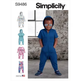 Simplicity Sewing Pattern S9486 Toddlers' Knit Jumpsuit