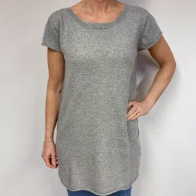 Smoke Grey Cashmere Short Sleeved Tunic Medium