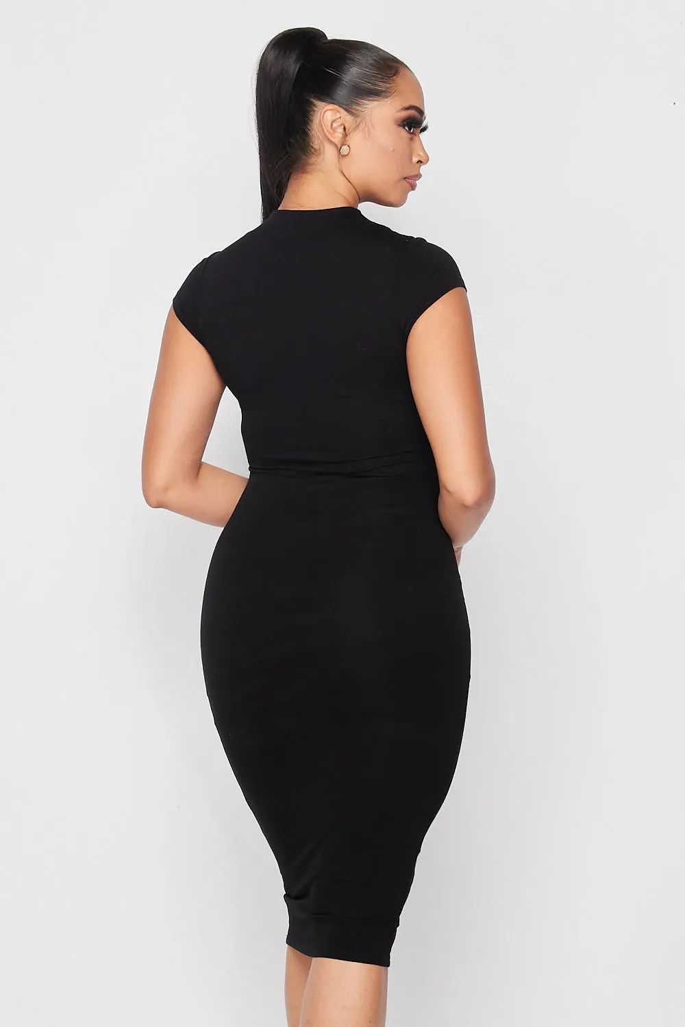 Snatched Basic Cap Sleeve Dress