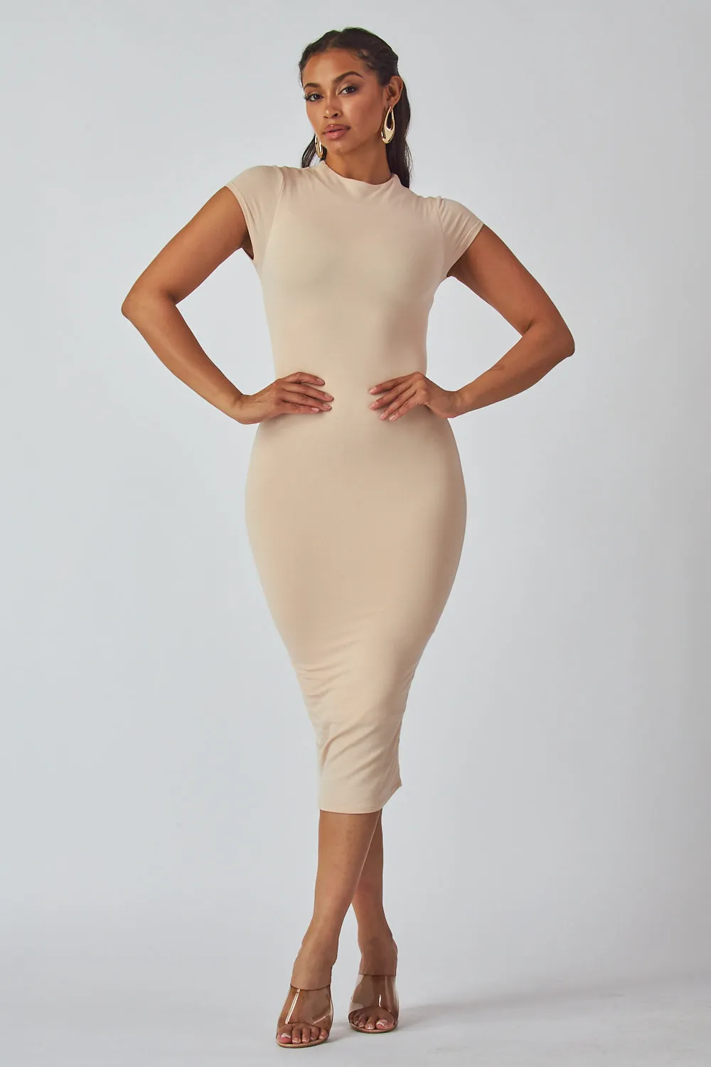 Snatched Basic Cap Sleeve Dress