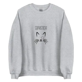 Sophisticat Unisex Sweatshirt with Monocle Cat Print