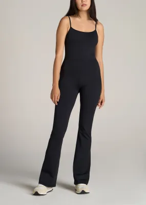 Spaghetti Strap Flare Tall Women's Jumpsuit in Black