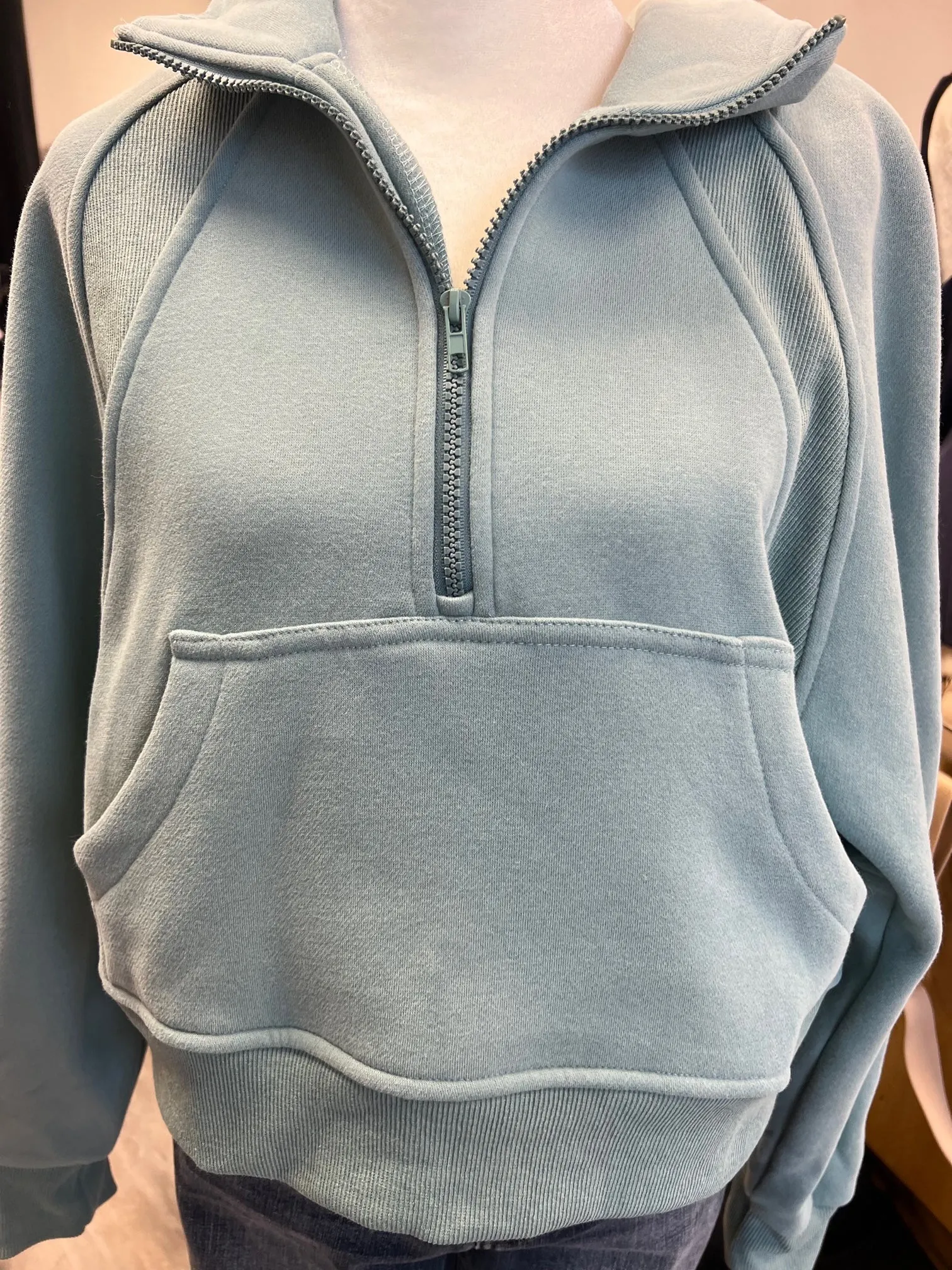 Teal Quarter Zip Sweatshirt