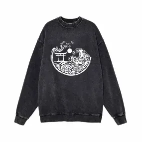 Torii Gateway Print Vintage Washed Sweatshirt