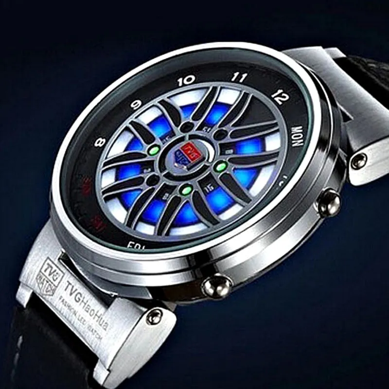 TVG Unique Creative Car Roulette Rim Watches Men M2