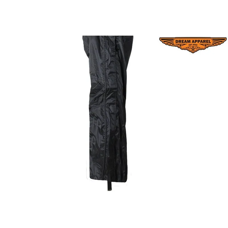 Two-Piece Black Rain Suit With Zippered Side Seams