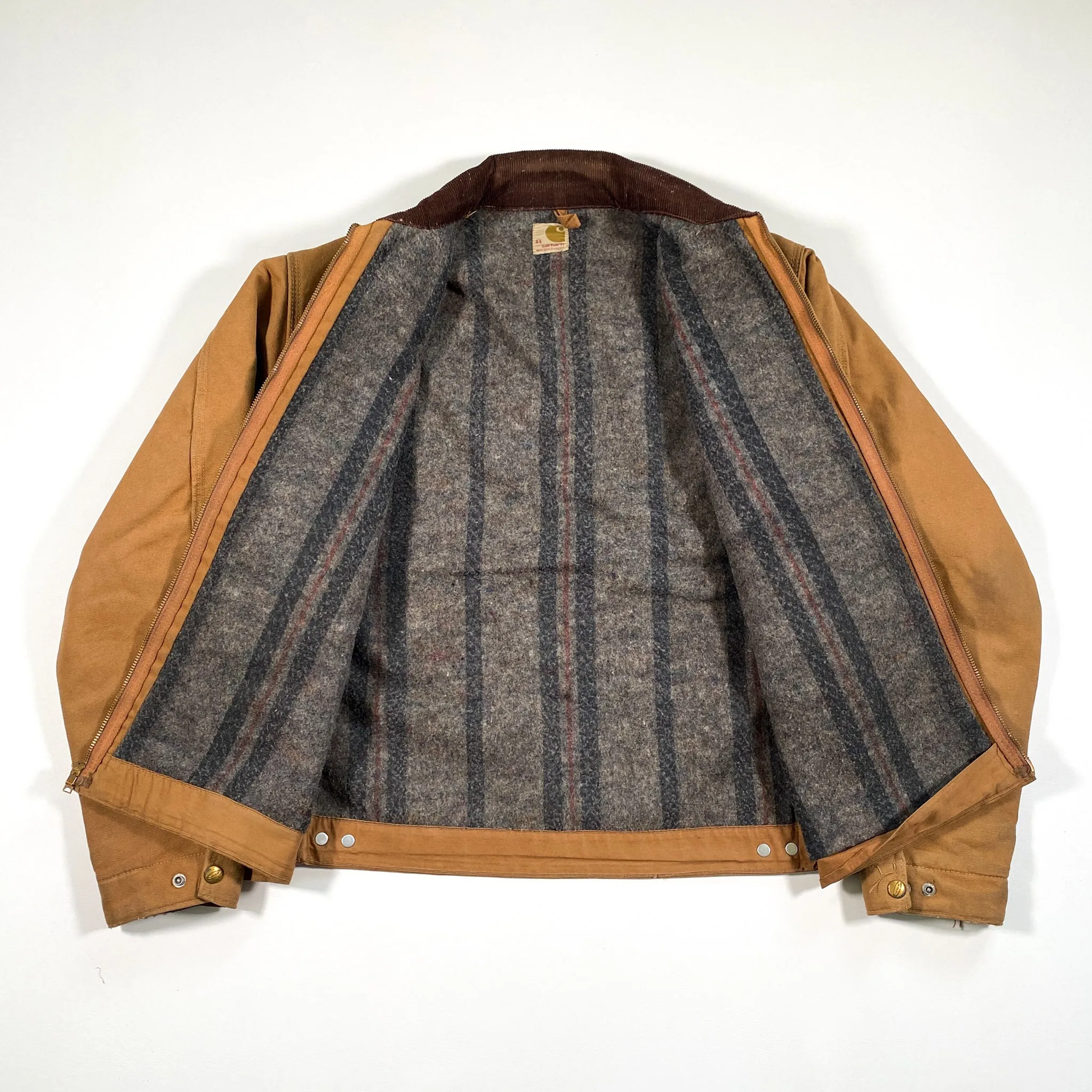 Vintage 1970's Carhartt Canvas Troy Blanket Lined Talon Scovill Jacket