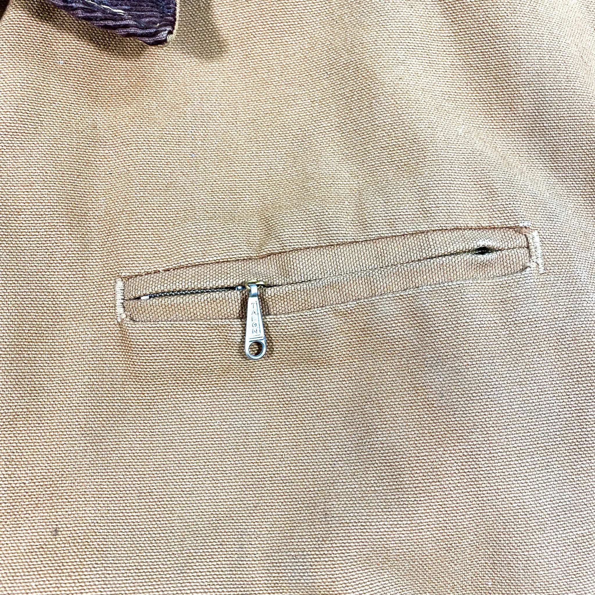 Vintage 1970's Carhartt Canvas Troy Blanket Lined Talon Scovill Jacket