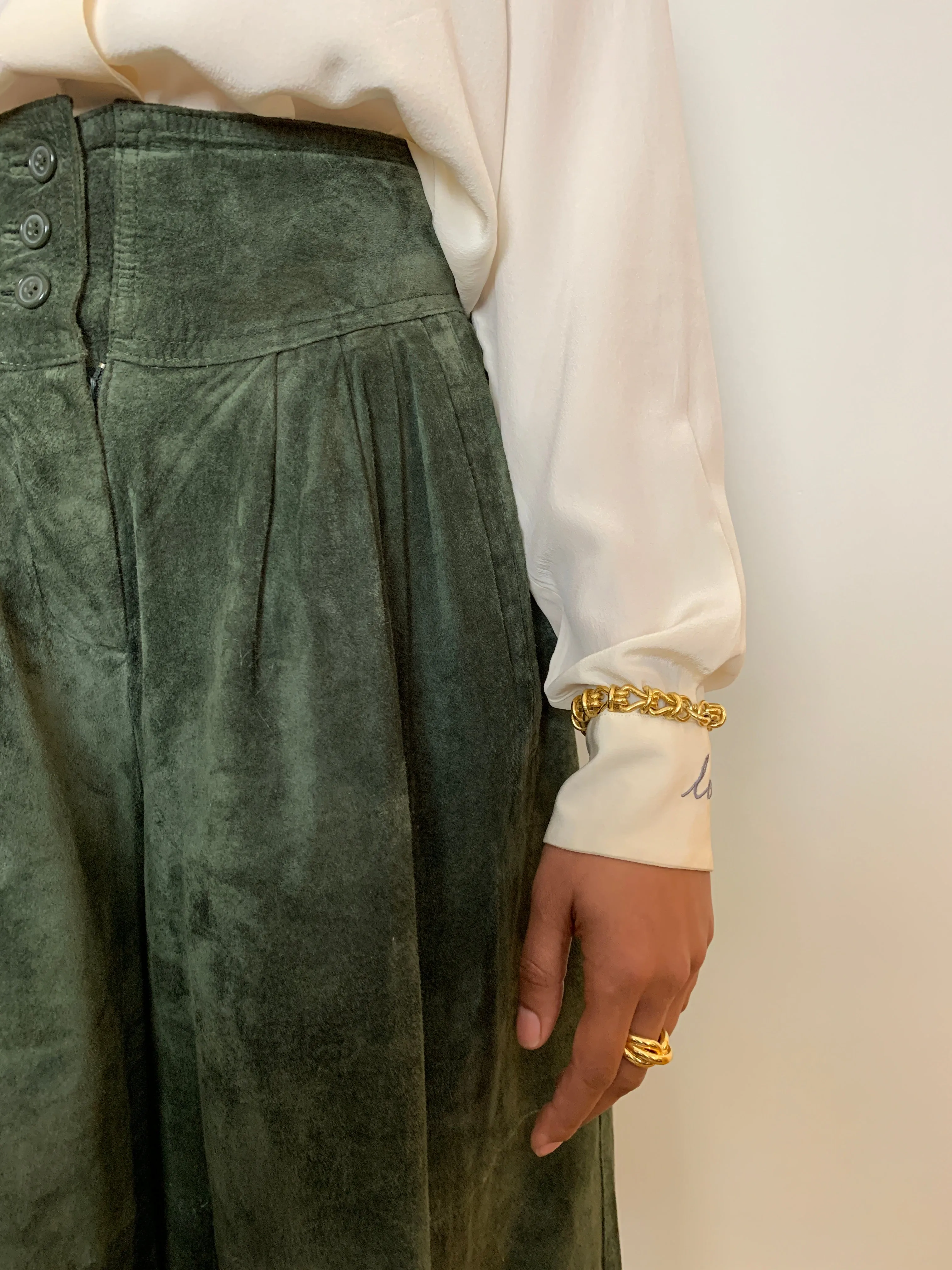 Vintage 1980s suede culottes