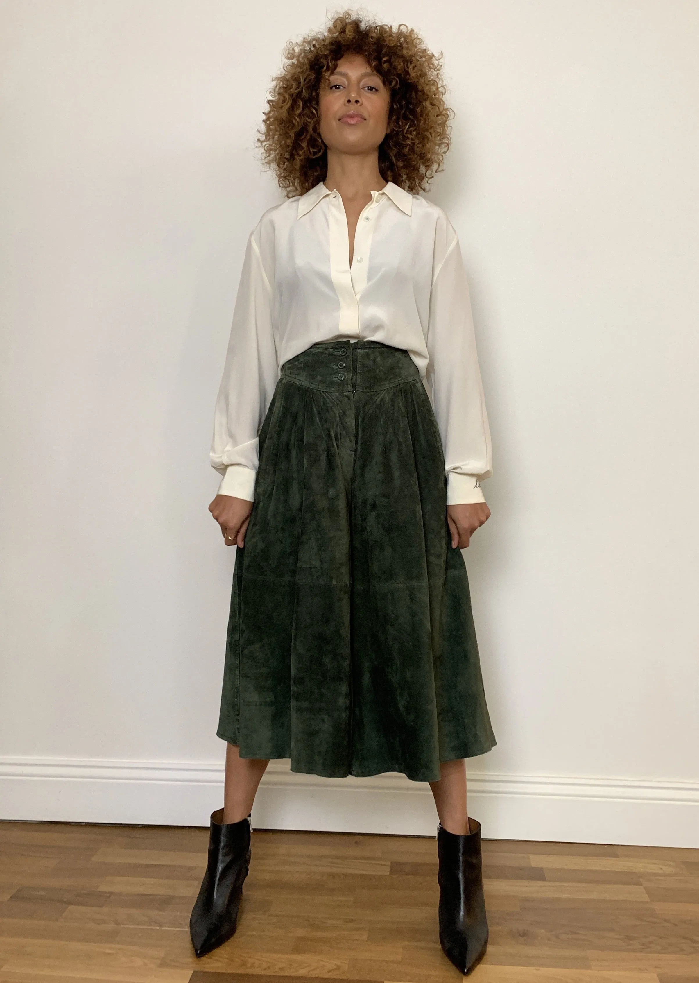 Vintage 1980s suede culottes