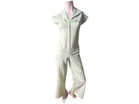 Vintage 70's mint green bellbottom jumpsuit S M