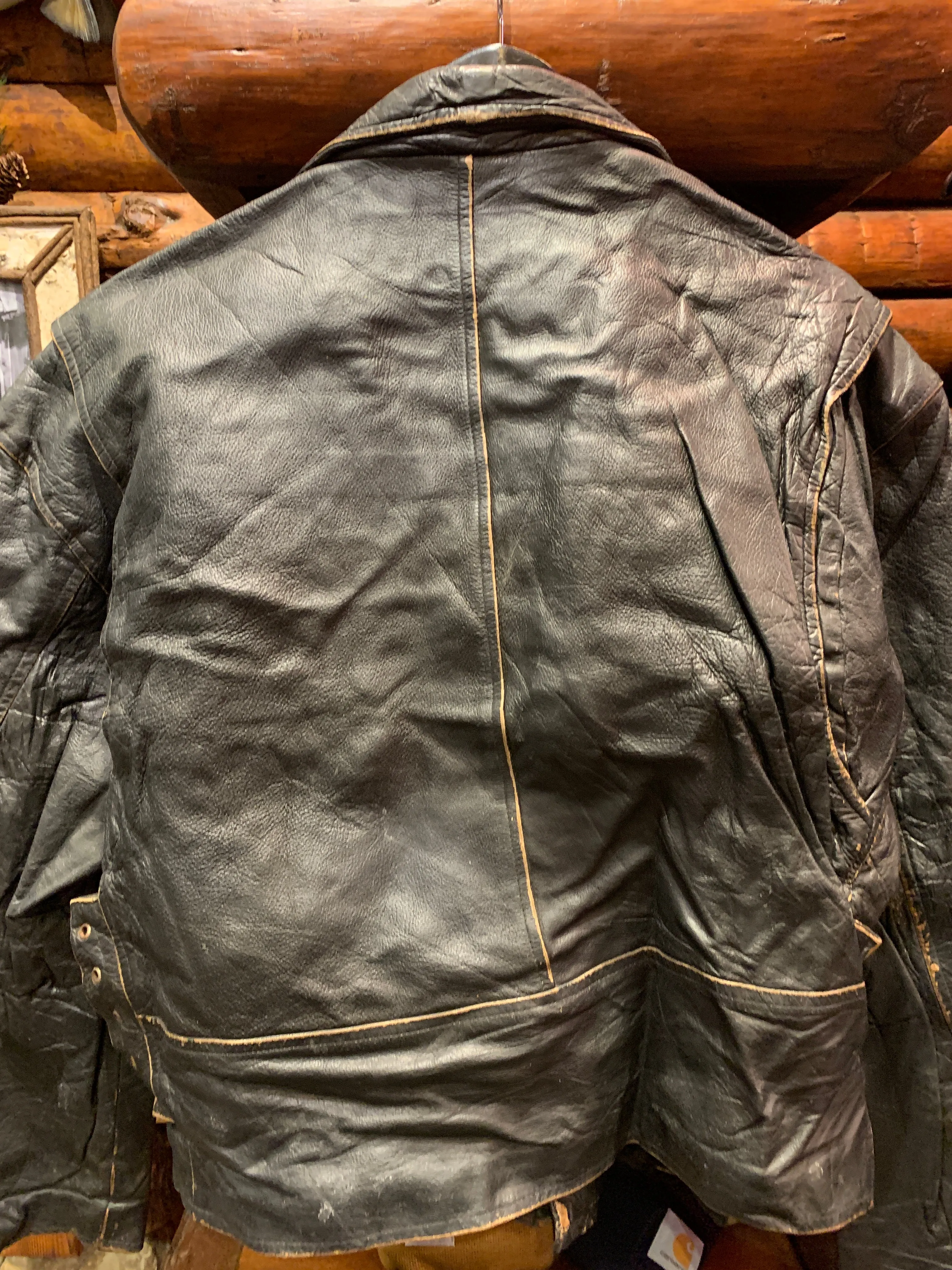 Vintage Biker Jacket, Large