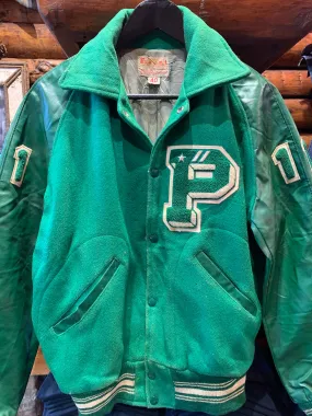 Vintage Circa 1950's-60's P Fab Knit Letterman Jacket, Small. FREE POSTAGE