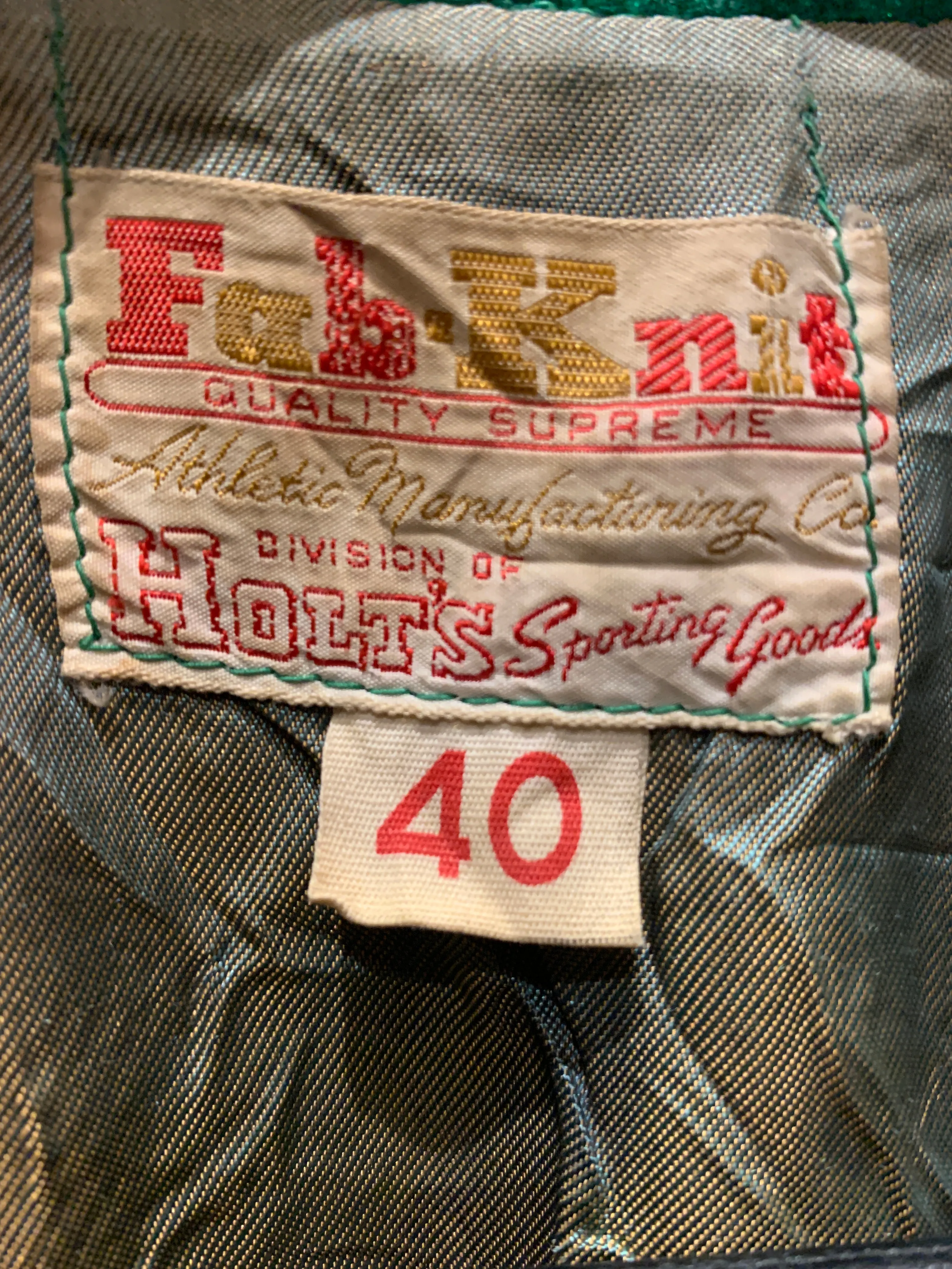 Vintage Circa 1950's-60's P Fab Knit Letterman Jacket, Small. FREE POSTAGE
