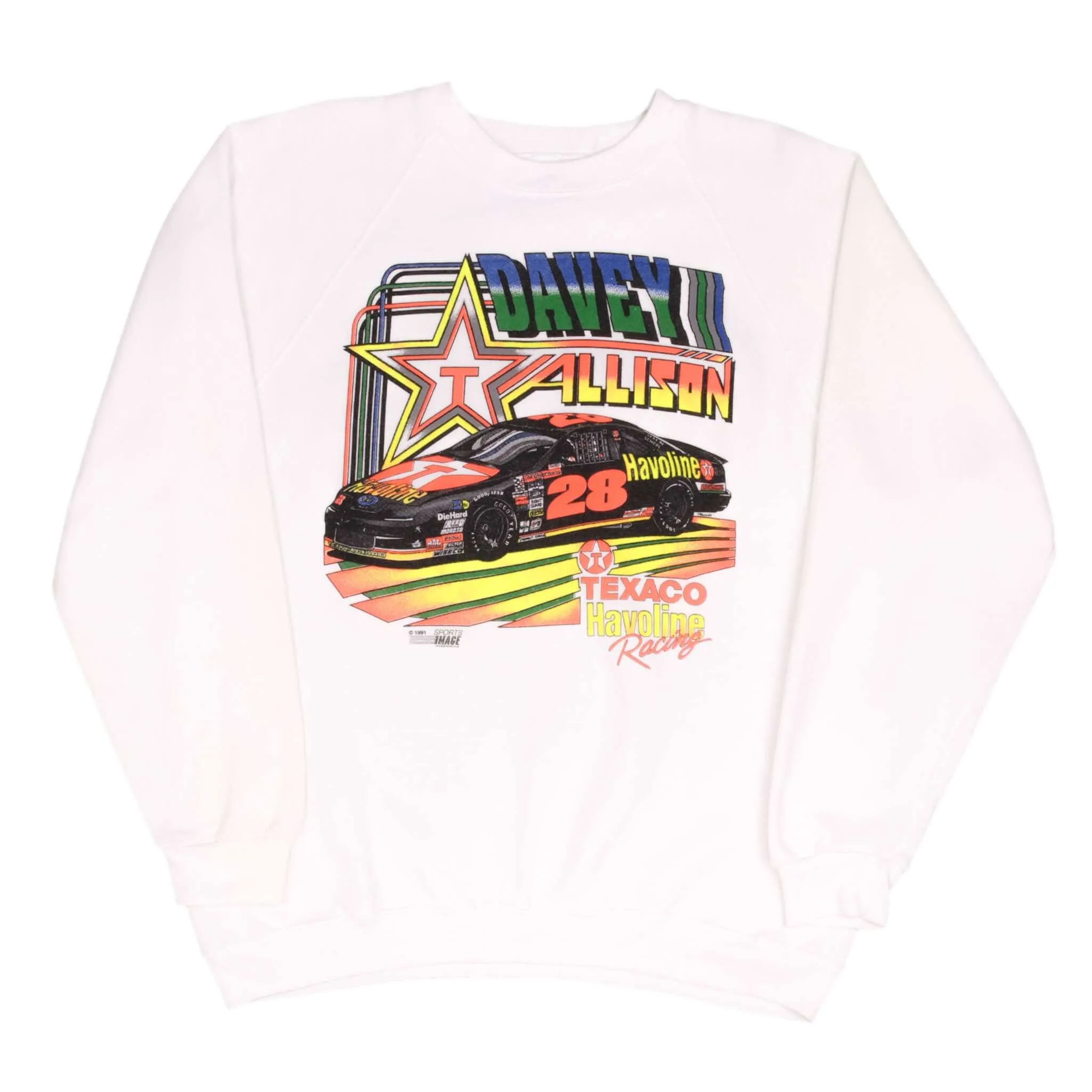 VINTAGE NASCAR DAVEY ALLISON 1991 SWEATSHIRT SIZE XL MADE IN USA