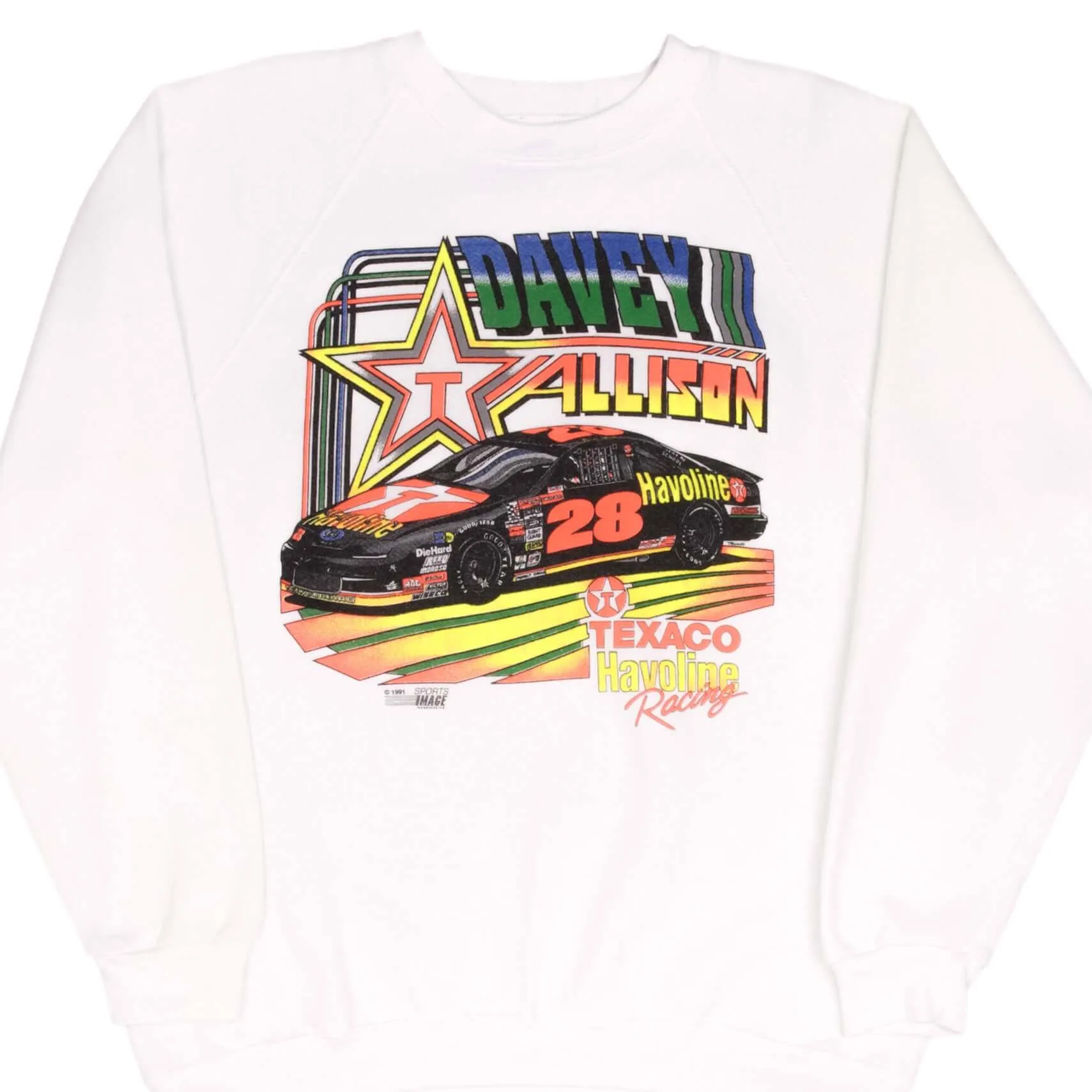 VINTAGE NASCAR DAVEY ALLISON 1991 SWEATSHIRT SIZE XL MADE IN USA