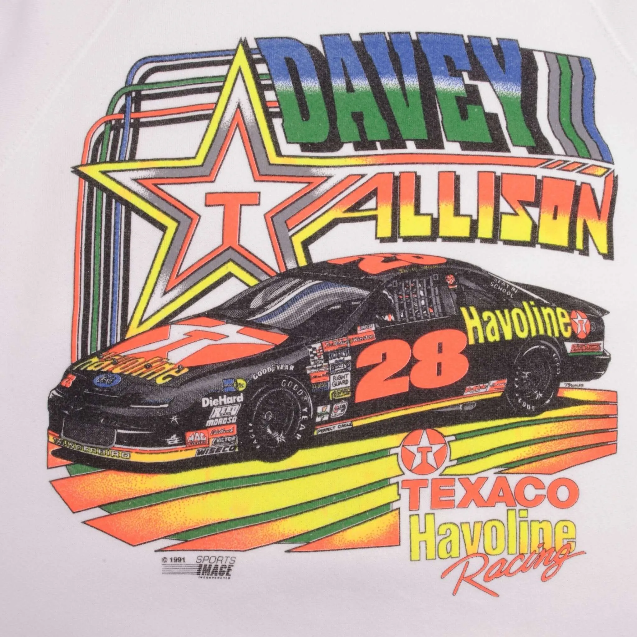 VINTAGE NASCAR DAVEY ALLISON 1991 SWEATSHIRT SIZE XL MADE IN USA