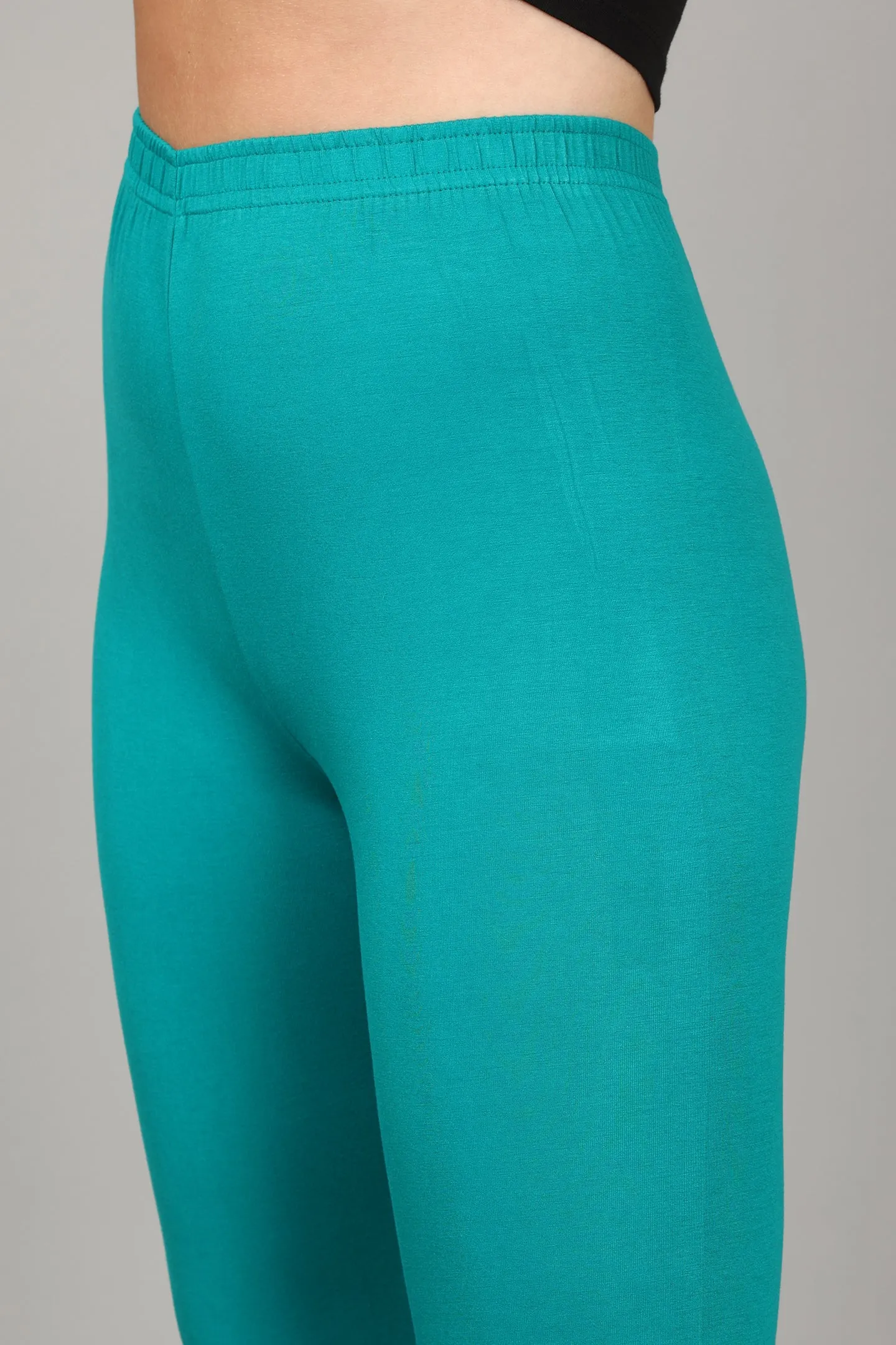 VISCOSE ANKLE LEGGINGS - RAMA GREEN