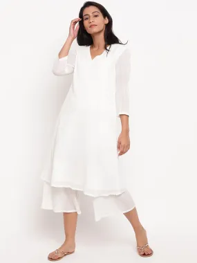 White Crinkled Kurta