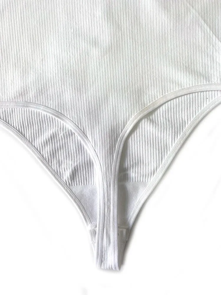 Woman Short Sleeve Thong Bodysuits