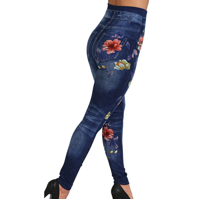 Women's Stretch Leggings With Floral Print