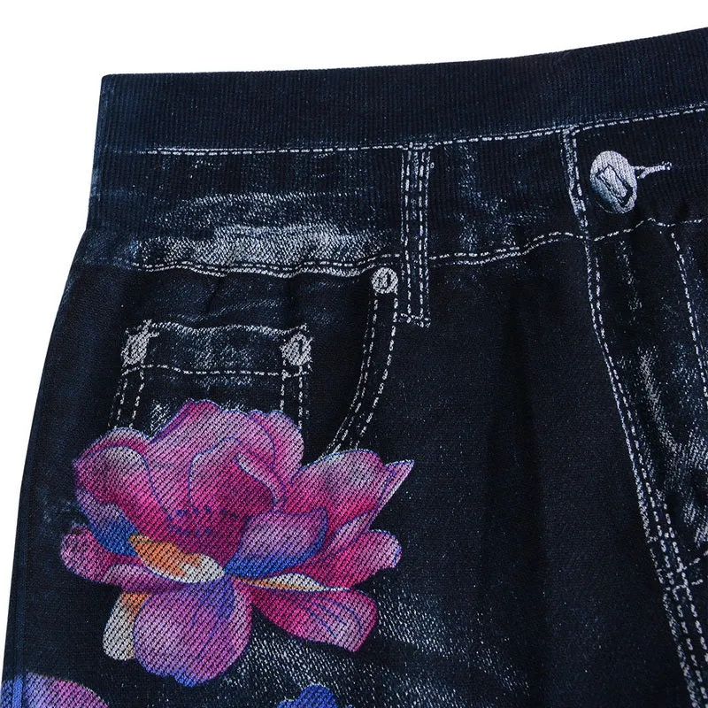 Women's Stretch Leggings With Floral Print