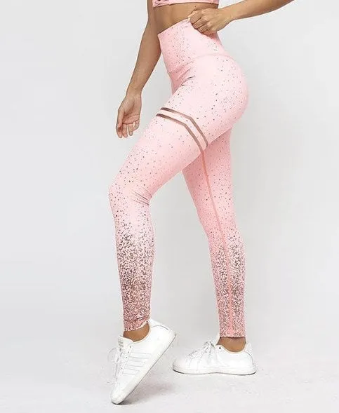 Women's Summer High Waist Elastic Fitness Leggings With Dots