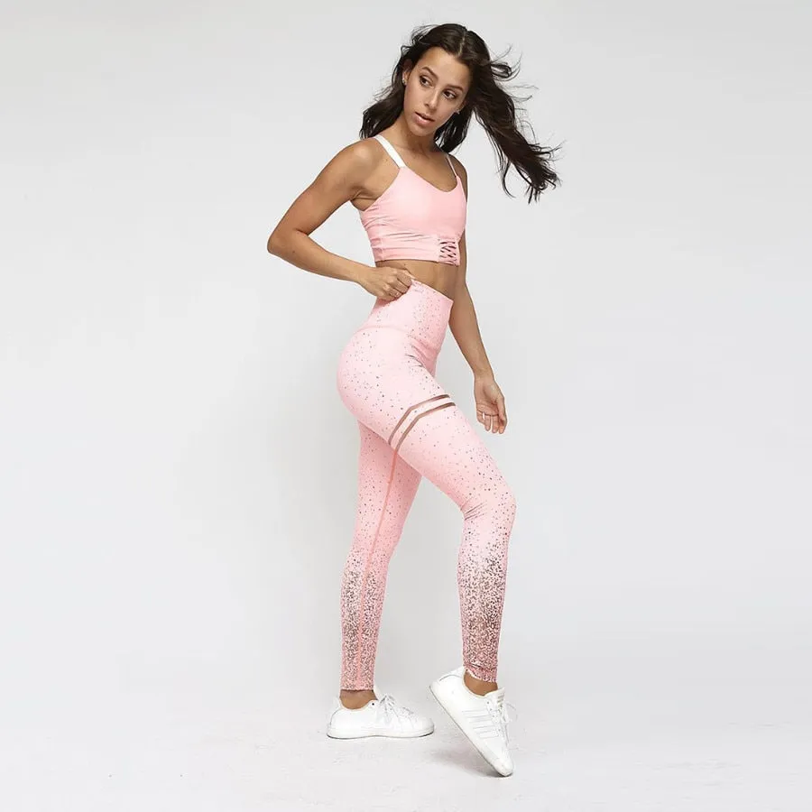 Women's Summer High Waist Elastic Fitness Leggings With Dots