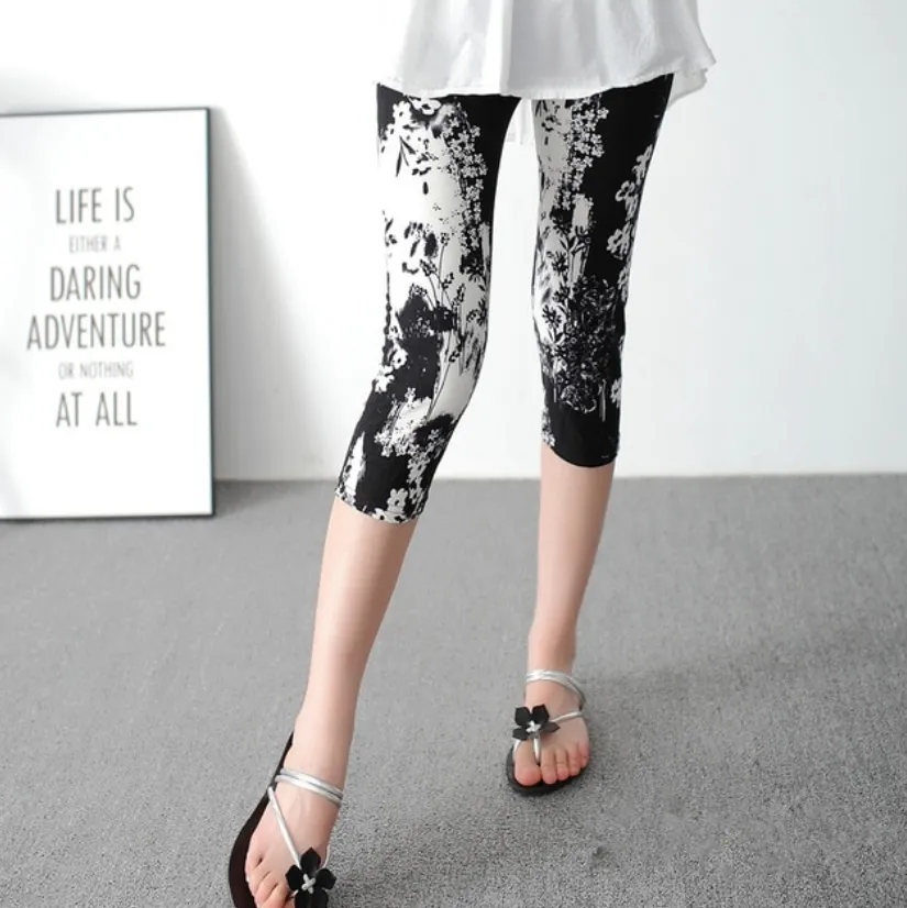 Women's Summer High Waist Elastic Stretch Leggings
