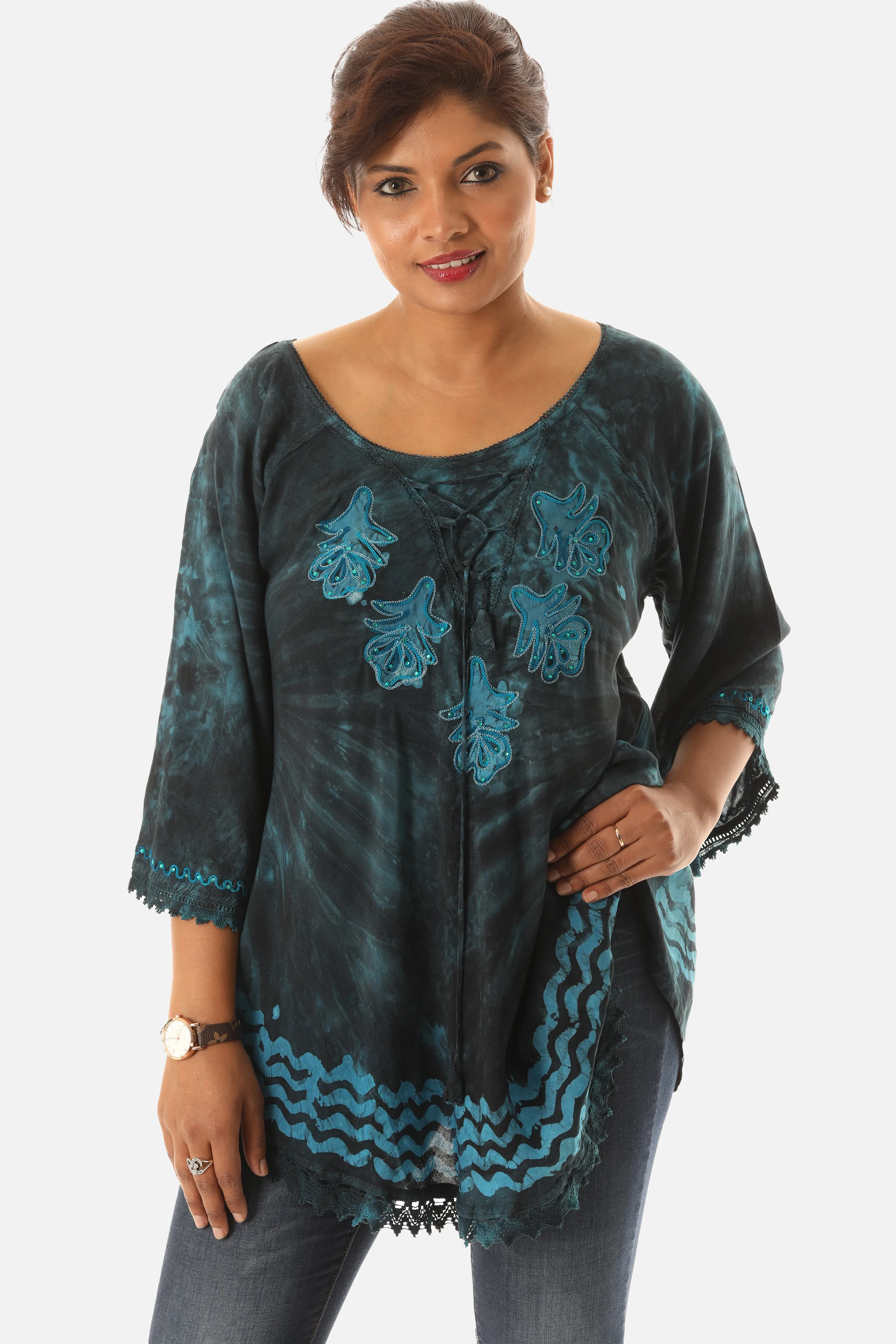 Women's Tie Dye Rayon Tunic