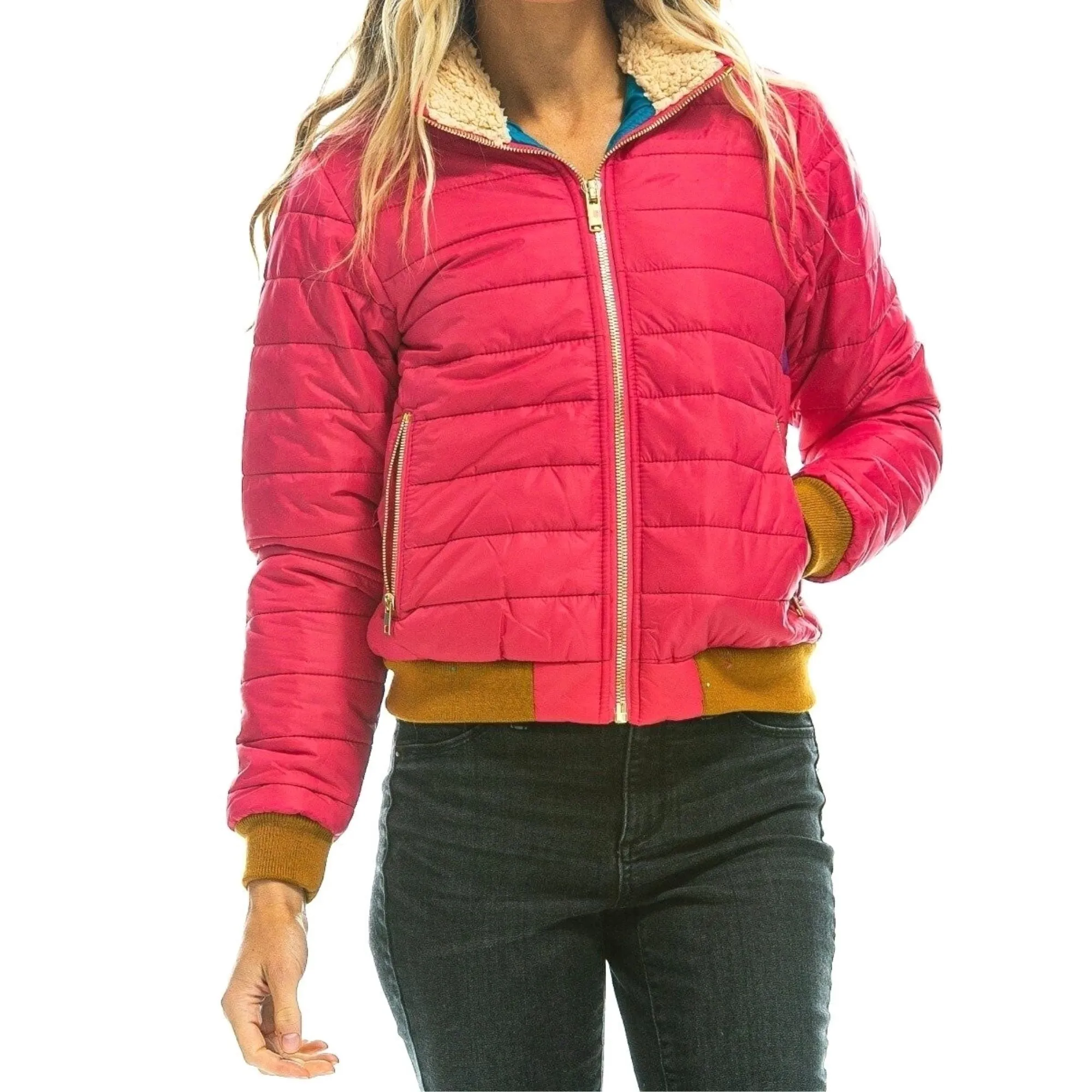 Women's Vintage Rainbow Sunburst Jacket - Pink